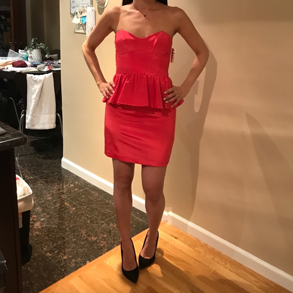 ABS brand pink peplum dress